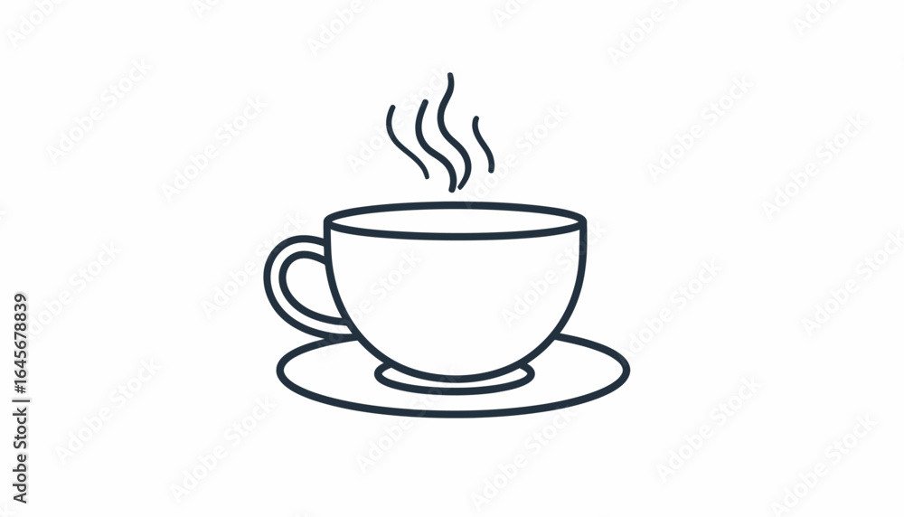 Simple Cup of Coffee Outline Illustration Simple Cup of Coffee Outline Illustration