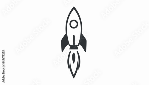 Iconic Rocket Ship Launching with Fiery Exhaust Trail - Symbolizing Innovation and Space Exploration