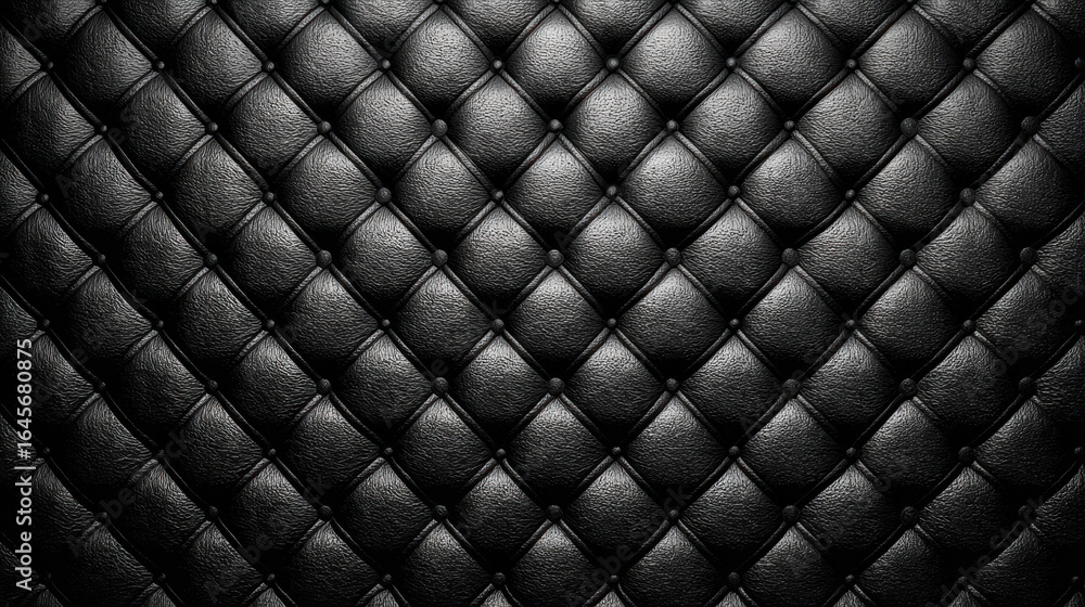 Obraz premium Premium Black Diamond Quilted Leather — Elegant Luxury Background
