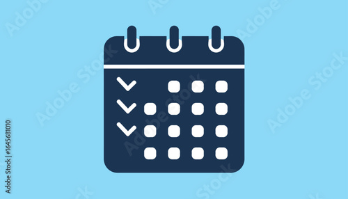 Organize Your Schedule with a Clean Calendar Icon Illustration on a Blue Background