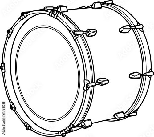 Bass Drum Outline Vector Illustration
