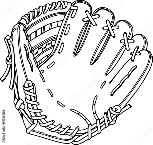 Baseball Glove Outline Vector SVG
