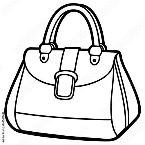 Elegant Handbag Line Art Vector