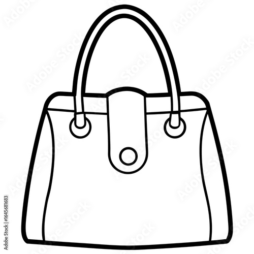 Elegant Handbag Line Art Vector
