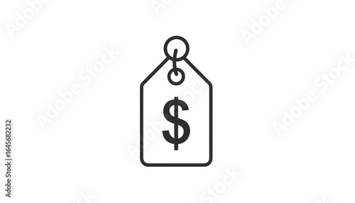 Price Tag Icon Vector illustration of a price tag with a dollar sign, perfect for financial themes.