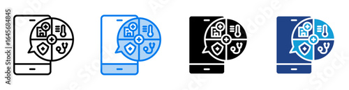 Health app icon set multiple style collection