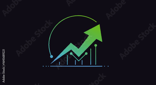 Vibrant Gradient Arrow Chart Symbolizing Growth and Progress