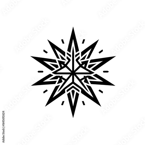 Geometric star silhouette, Geometric star vector