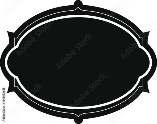 High Resolution Oval Frame Silhouette.