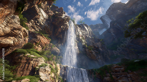 A breathtaking waterfall cascading down a rocky cliff (1)