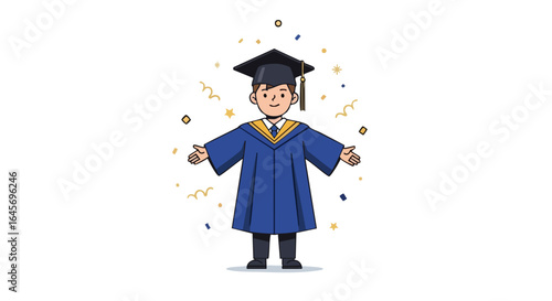 Young Man Celebrating Graduation Day Ceremony.