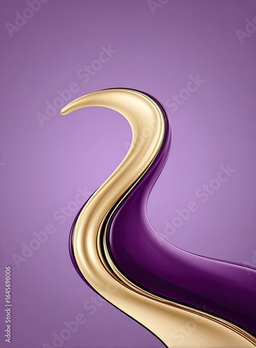 Wallpaper Mural Abstract swirling shapes of gold and purple Torontodigital.ca