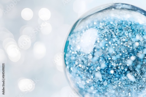 Wallpaper Mural A close-up of blue and white cells in an organic sphere, with the background being a blurred light gradient from dark to bright, creating a soft-focus effect.  Torontodigital.ca