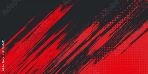 Background, contrast red and black color abstract template for business design. Technology style. You can use it for advertising, sports posters, templates, business presentations. Vector illustration