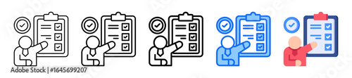 Self Evaluation Icon In 5 Different Styles Set Collection