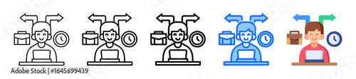 Work Behavior Icon In 5 Different Styles Set Collection