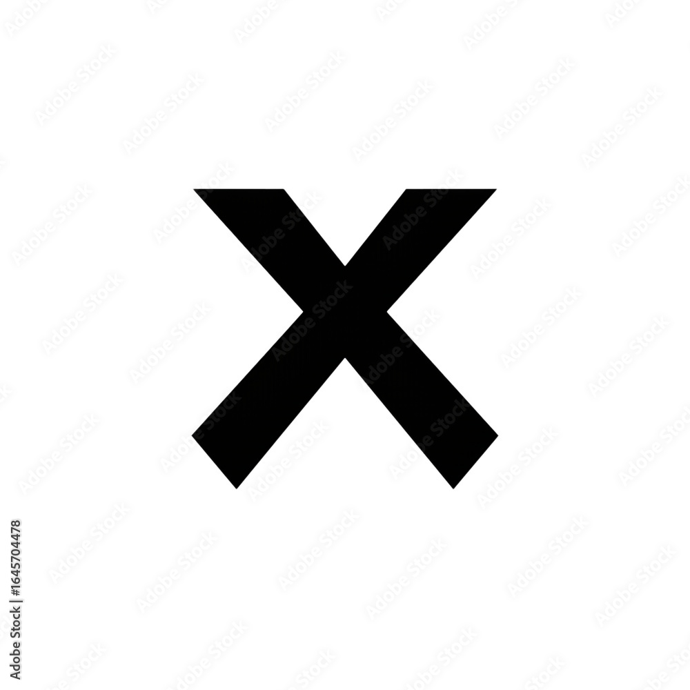 Obraz premium A stark white '' symbol is boldly displayed against a deep, contrasting black background, creating a minimalist and impactful graphic representation.