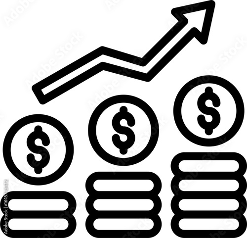 profit icon related with simple icon for planning organizing and management 