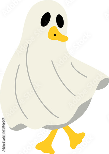 Coquette Halloween Goose in Ghost Costume