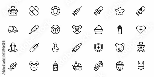Pediatric Vaccine Icons – Child Immunization & Health Safety Vector Pack