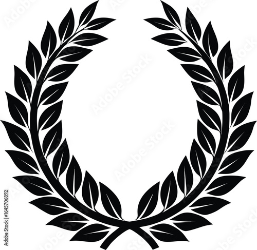 Textured Leaves Classic Laurel Wreath Design.