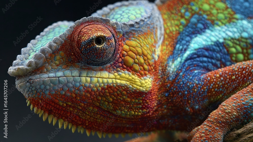 Obraz premium Colorful chameleon close up