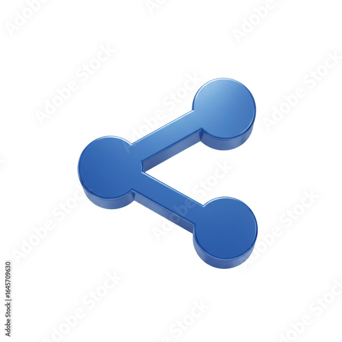 A vibrant three-dimensional blue share icon, symbolizing digital communication and information sharing, is prominently displayed against a stark black background, emphasizing modern connectivity.