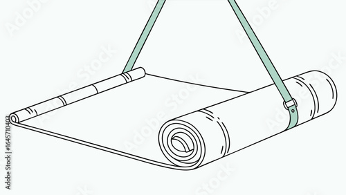 Rolledup Camping Mat with Carry Strap.