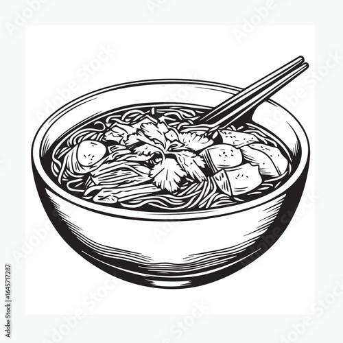 vector illustration of a bowl of soup