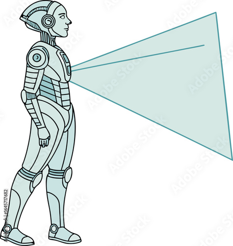 Futuristic holographic ai entity with a full body view showcasing advanced technology and digital intelligence in a vibrant multi colored cybernetic design