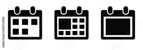 Calendar Icon collection. Set of calendar symbols. Meeting Deadlines icon. calendar planner icons for app, website, ui. reminder organizer event signs. business plan schedule. vector illustration.