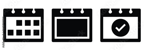 Calendar Icon collection. Set of calendar symbols. Meeting Deadlines icon. calendar planner icons for app, website, ui. reminder organizer event signs. business plan schedule. vector illustration.