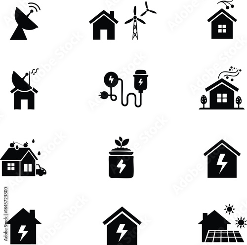 House Cityscape Mountains Landscape Disabled Access Icon Sheet