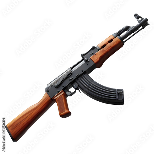 Foto Classic ak 47 assault rifle with wooden furniture
