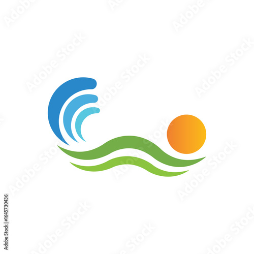 Beach Logo Vector Icon Template Illustration