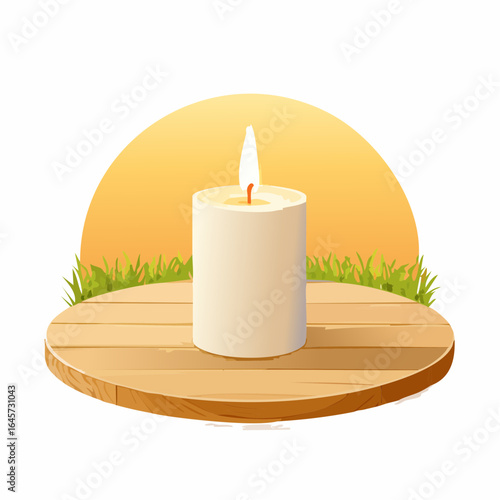 Spa massage or beauty salon icon candle spa treatments or natural treatment concept natural cosmetic or bath supplies for body care
1