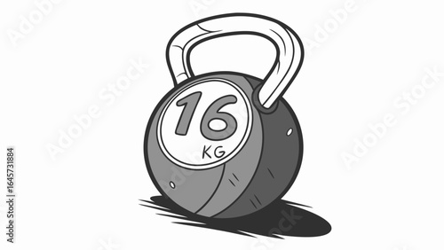 Cartoon Kettlebell Weight 16 KG.
