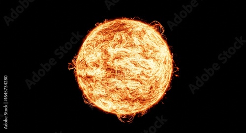 Solar flare, sun, abstract background, 3D illustration