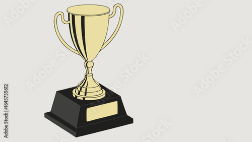 Golden Trophy with Black Base and Blank Plaque.