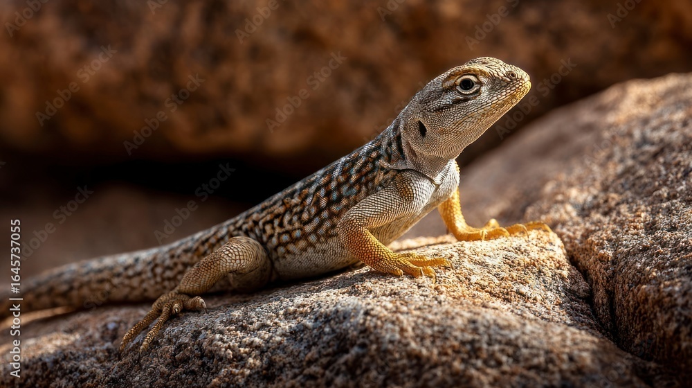 Naklejka premium Desert lizard on rock