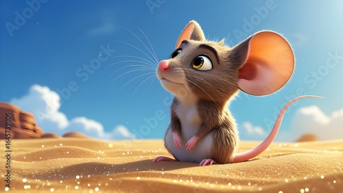 mouse wondering in the desert