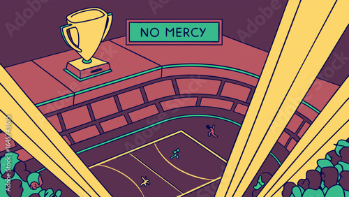 No Mercy Arena Championship Trophy Awaits Fierce Competitors.