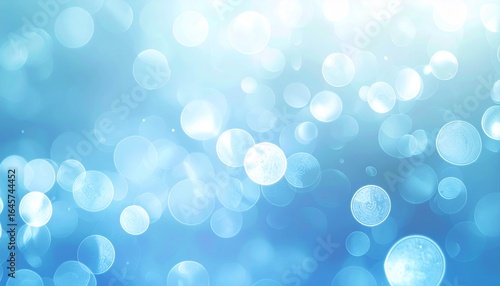 ライトブルーのエアリーボケ背景