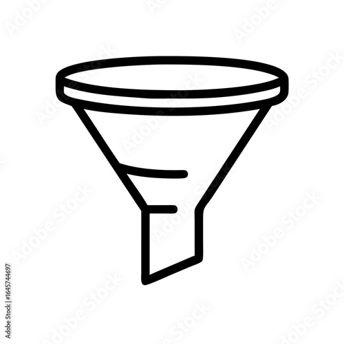 Outline Funnel Filter Icon for Data and Process Management
