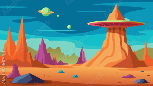 Mysterious Alien Plains with Towering Rocky Formations