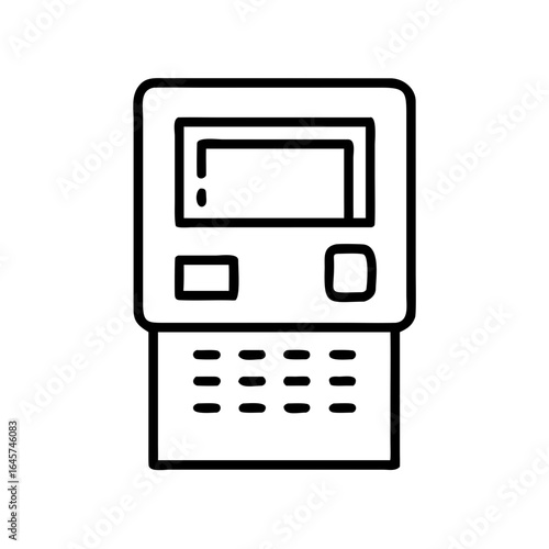 Payment terminal with buttons and display in minimalistic design  