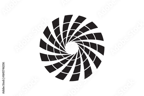 Spiral geometric silhouette design Modern vortex shape silhouette Design