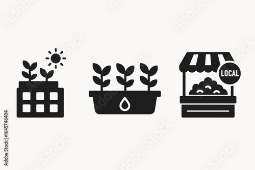 Mobile Shopping and App Icons Set
