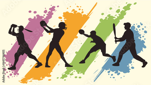 Silhouette Sports Figures in Action.