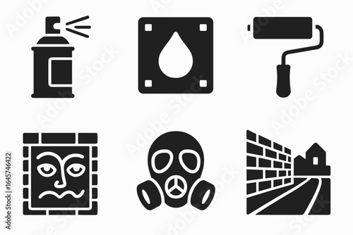 Street Art and Graffiti Icons Set